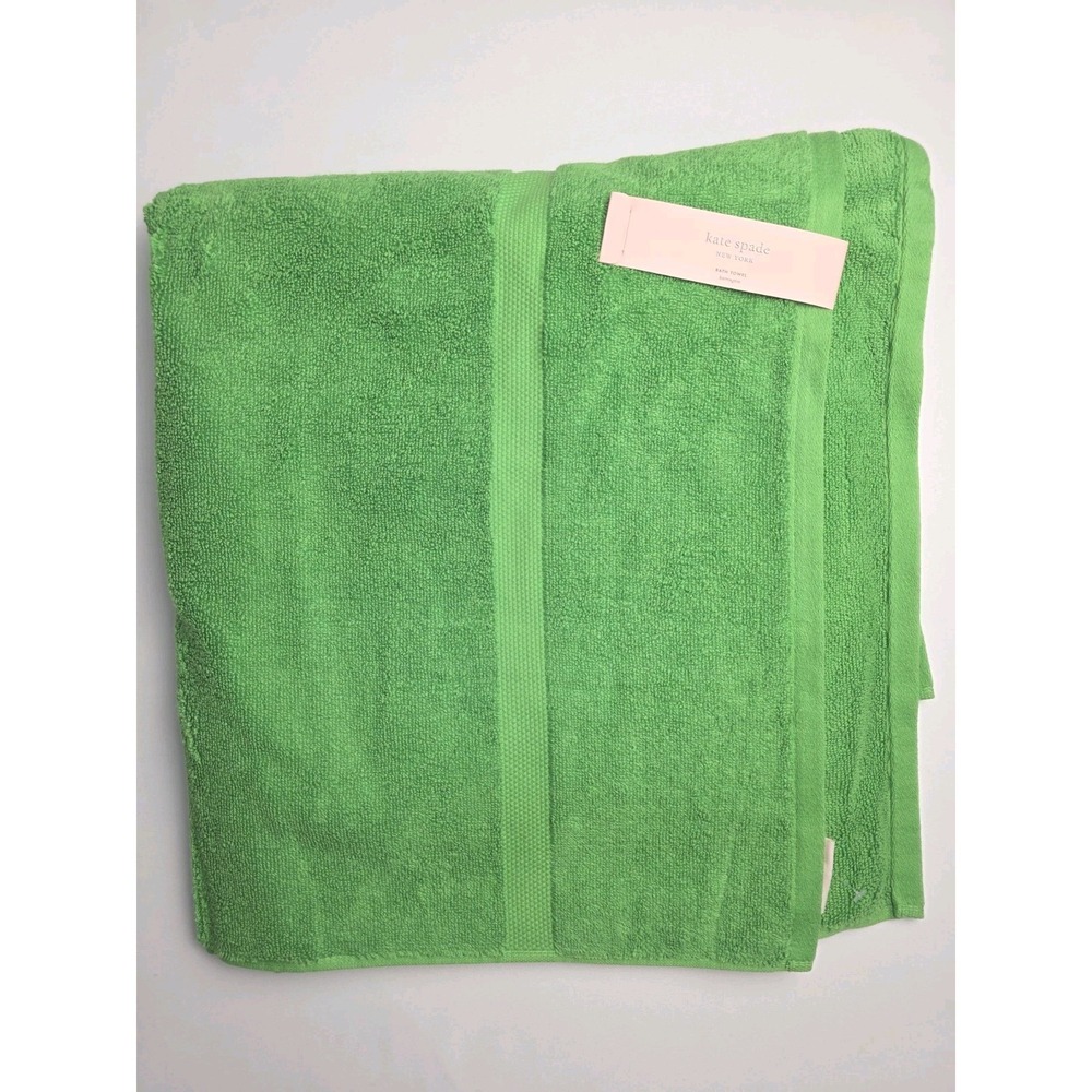 Kate Spade Harrington bath‎ towel NWT green cotton 30x56"